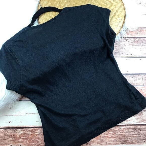 John varvatos black linen v neck tee - Picture 4 of 6